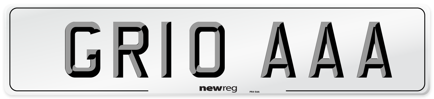 GR10 AAA Number Plate from New Reg